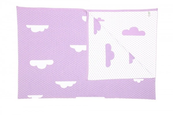 Bio Babydecke mit Wolken und Namen 90x120cm