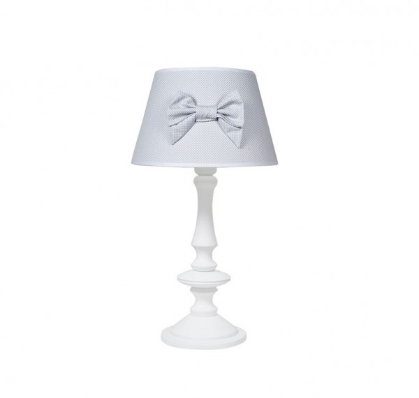 Tischlampe grau mit Schleiife
